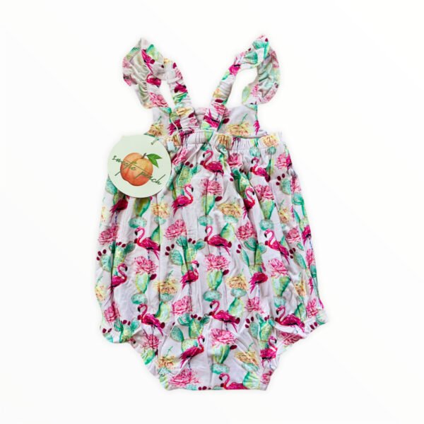 Sweetie Peach Prickled Pink Bamboo Baby Romper - Image 3