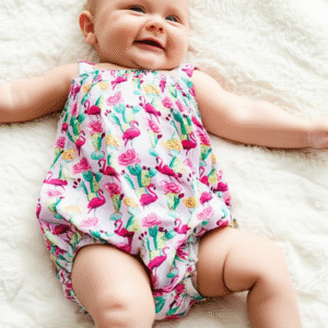 Sweetie Peach Prickled Pink Bamboo Baby Romper